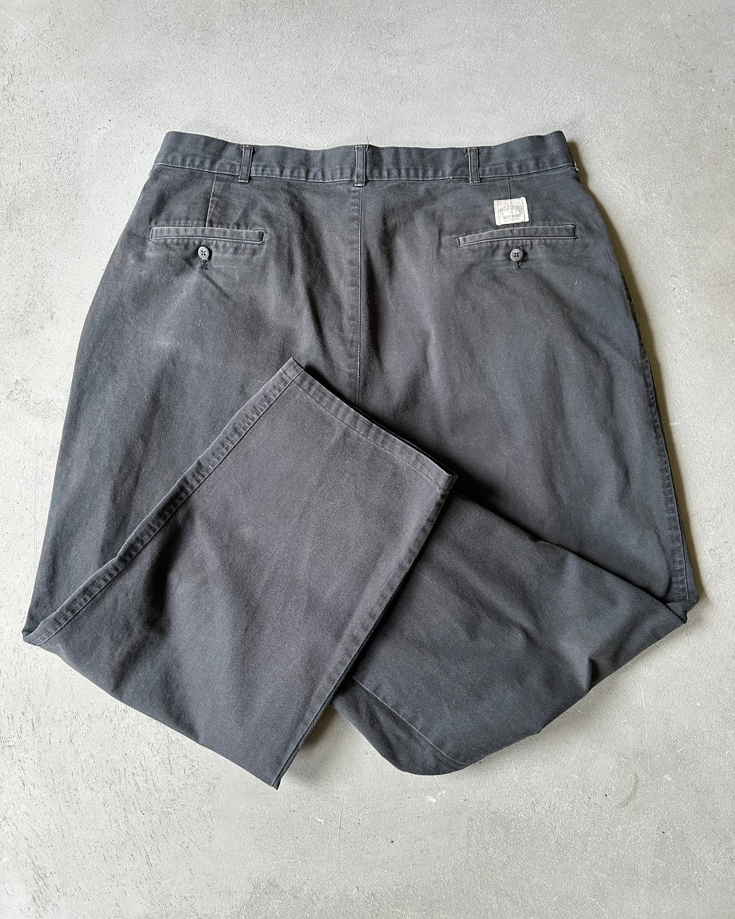1990s - Black Polo RL Pleated Chinos - 38x28