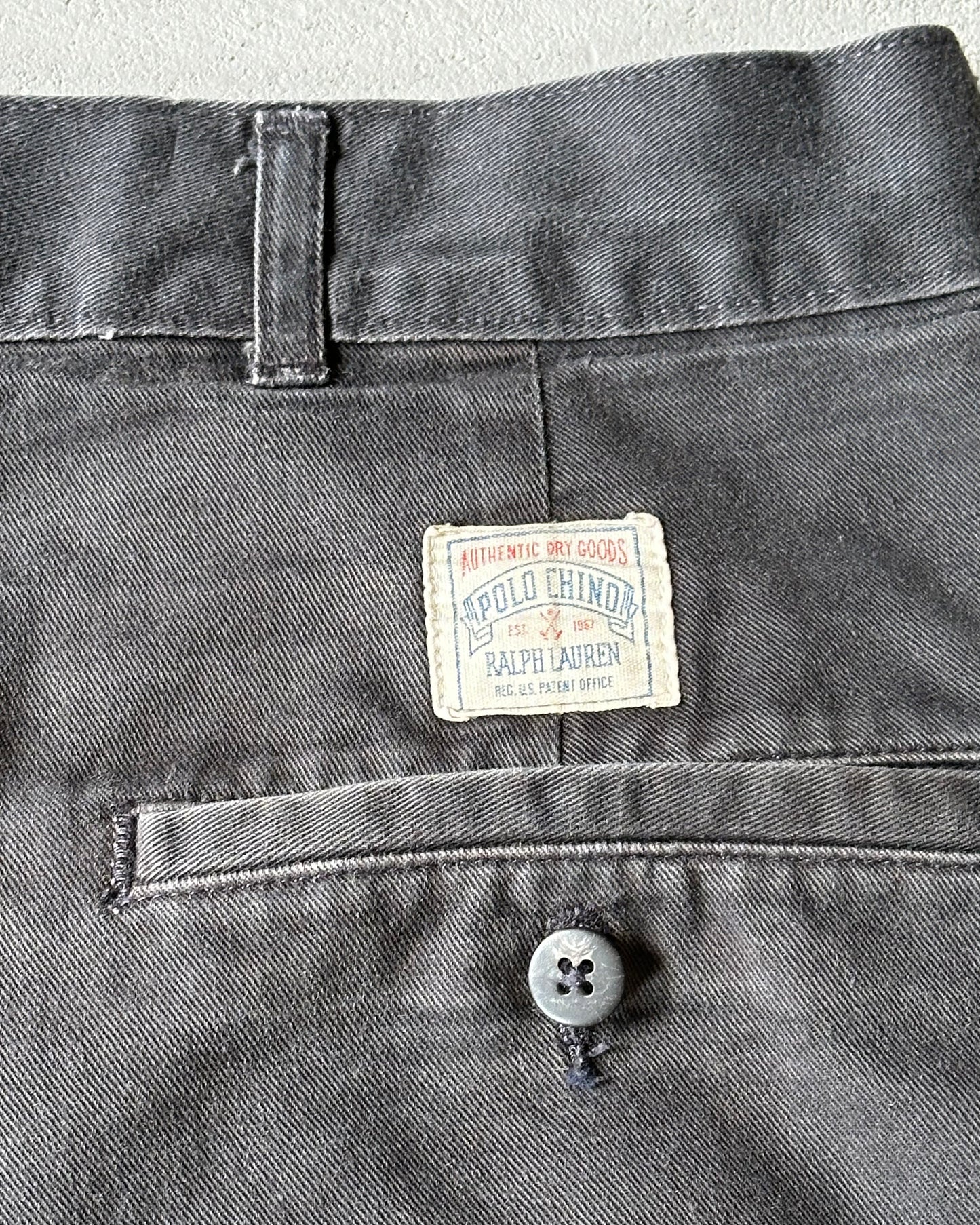 1990s - Black Polo RL Pleated Chinos - 38x28
