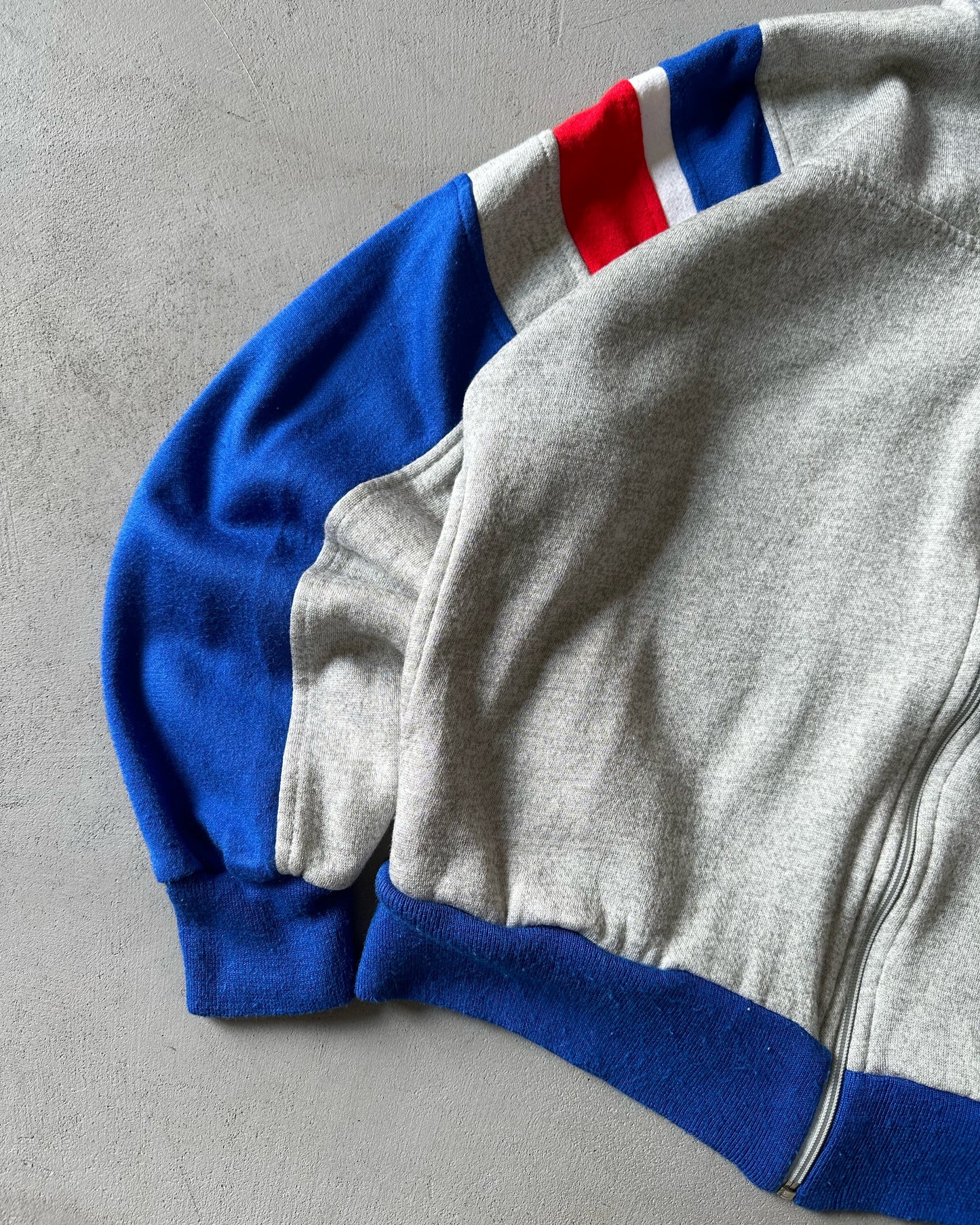 1980s - Grey/Blue Wilson Track Zip-Up - S