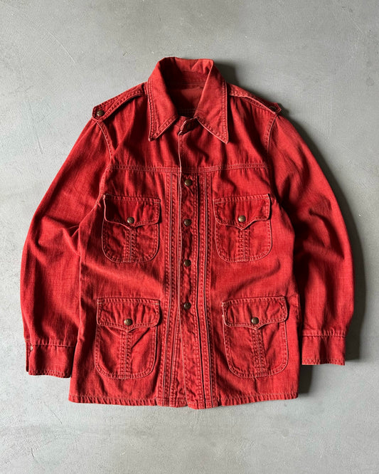 1970s - Red Chore Over Shirt - S