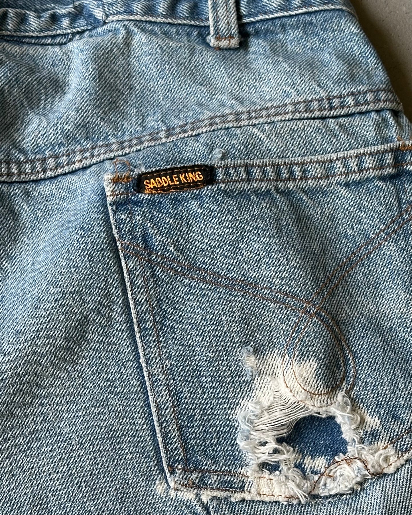 1980s - Distressed SaddleKing Jeans - 35x27