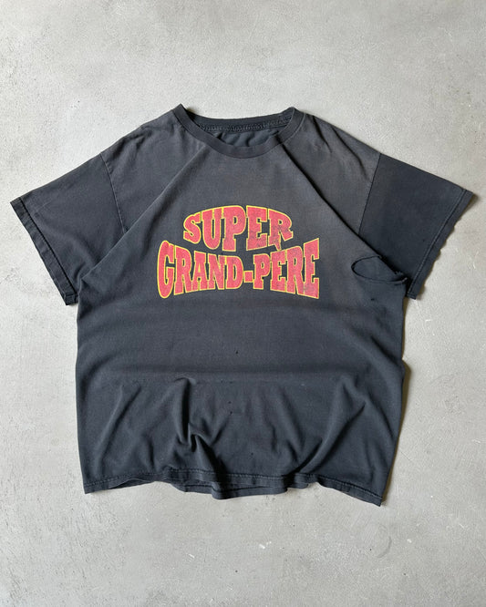 1990s - Distressed Black Super Grand-Pere T-Shirt - M