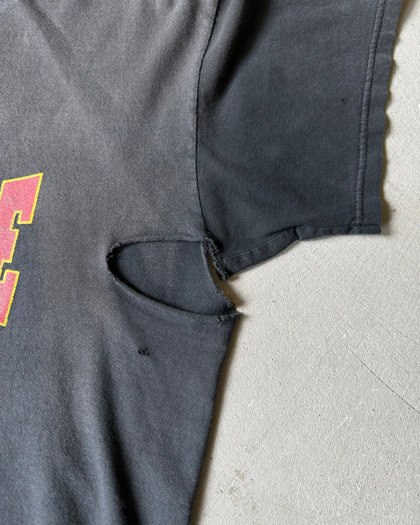 1990s - Distressed Black Super Grand-Pere T-Shirt - M