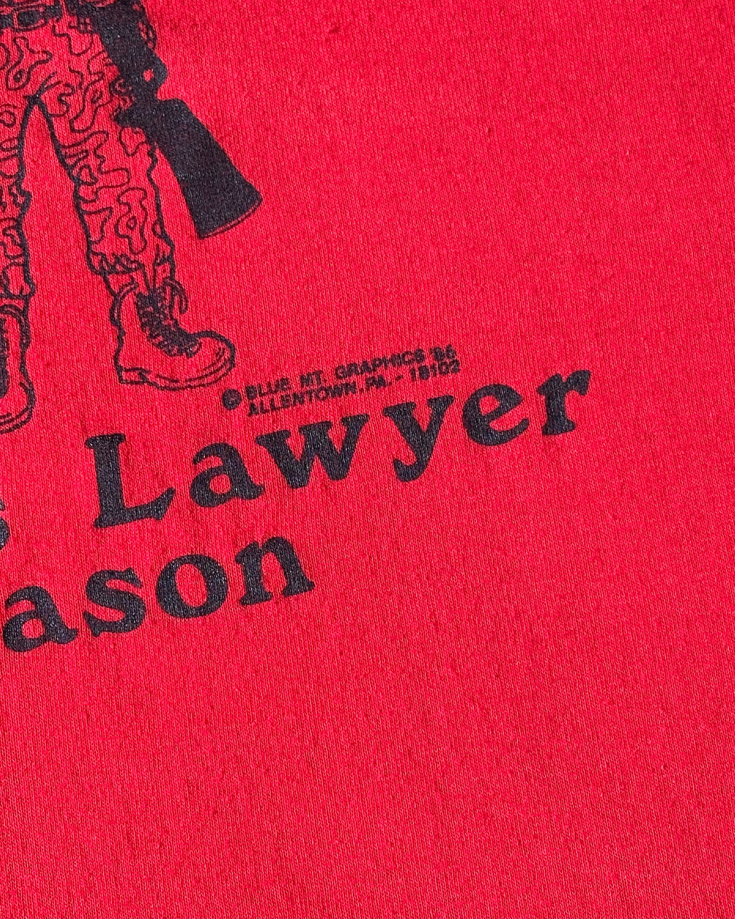1980s - Red Lawyer T-Shirt - S/M