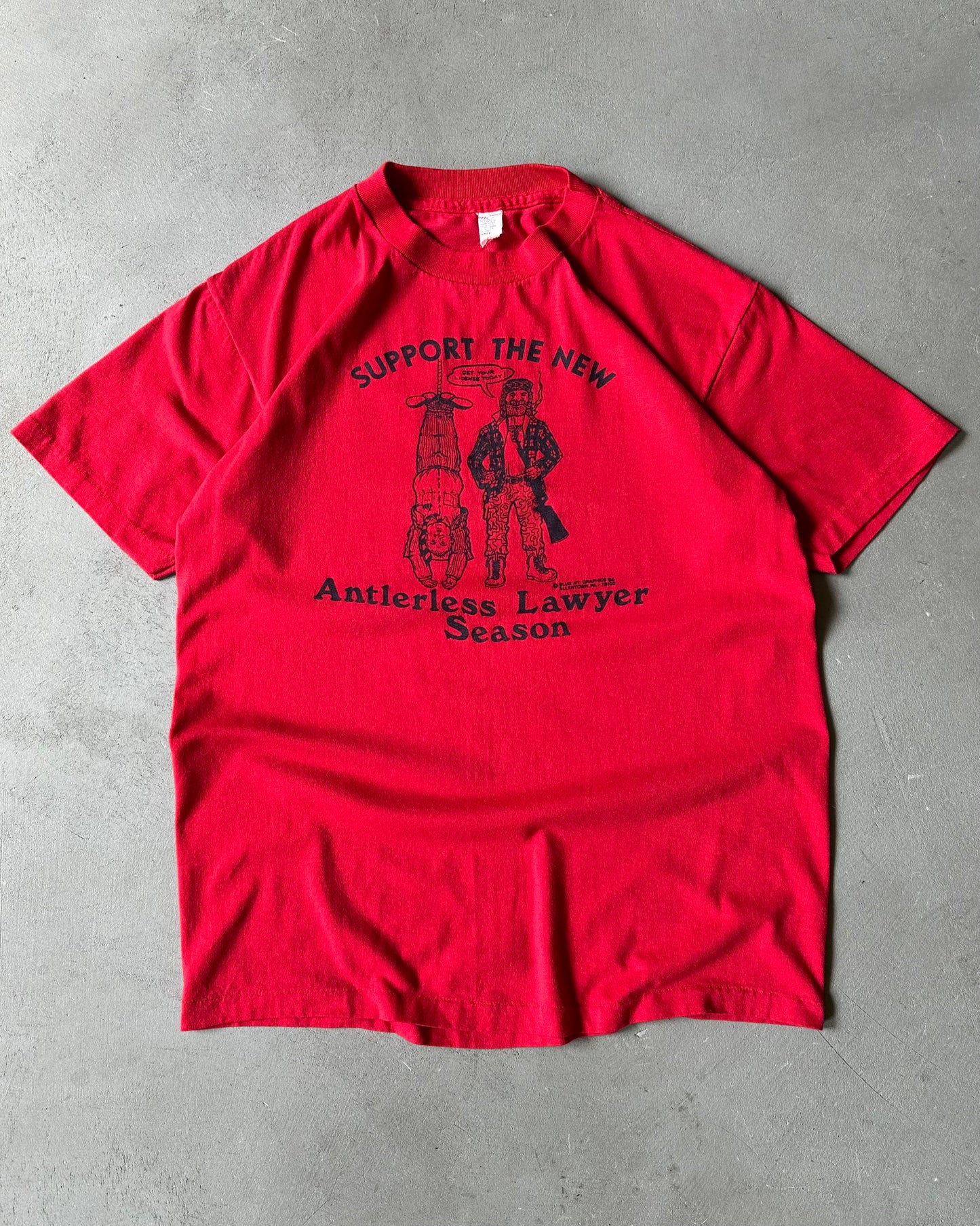 1980s - Red Lawyer T-Shirt - S/M