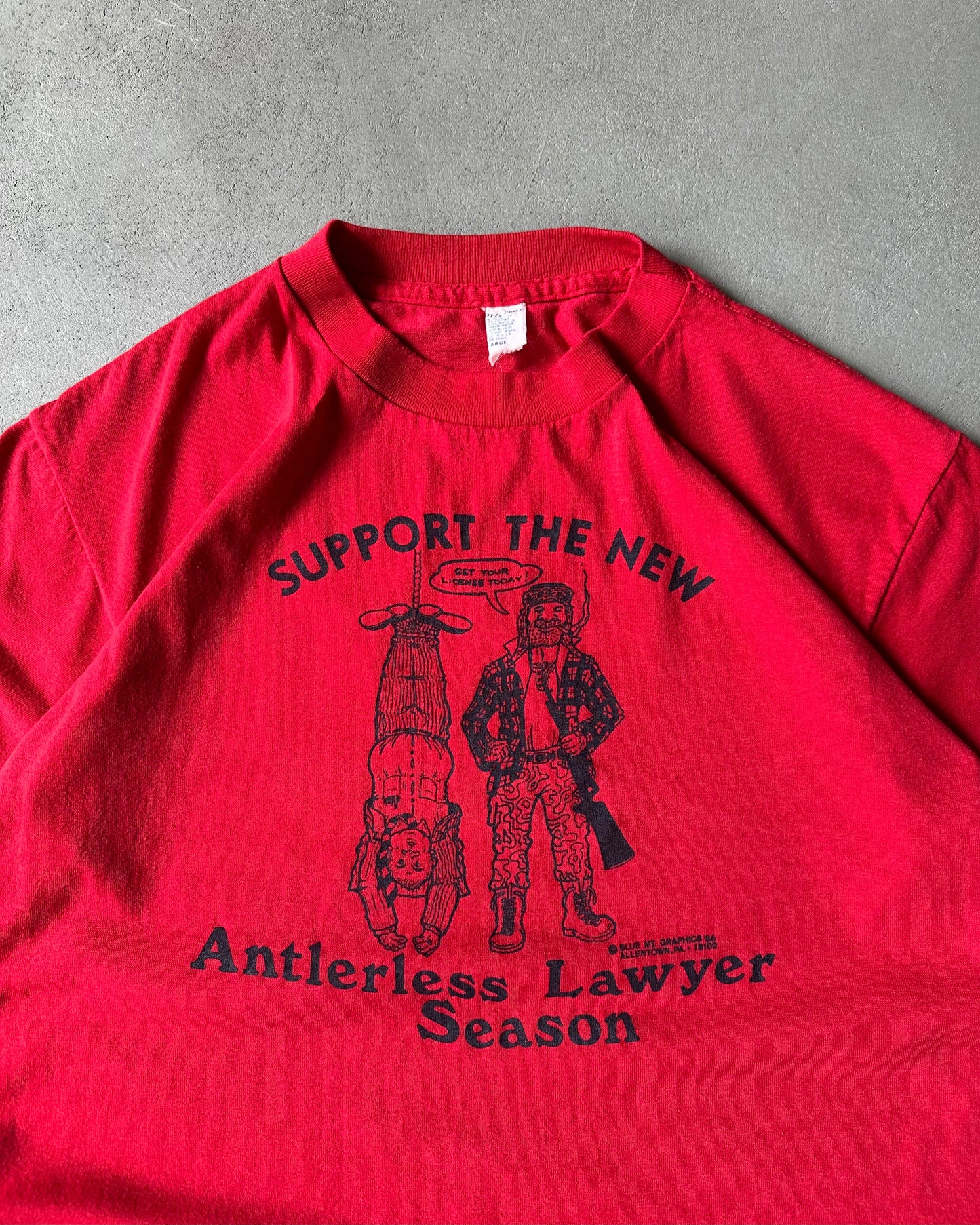 1980s - Red Lawyer T-Shirt - S/M
