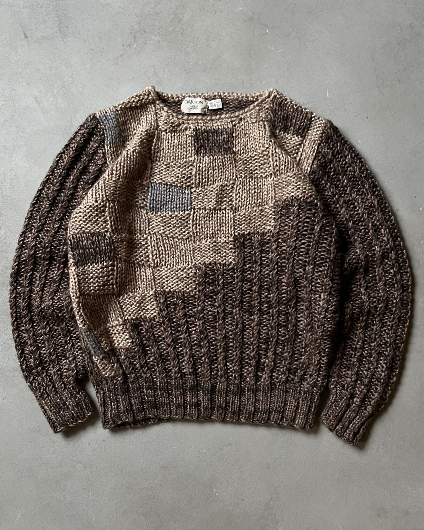 1990s - Brown Chunky Sweater - S