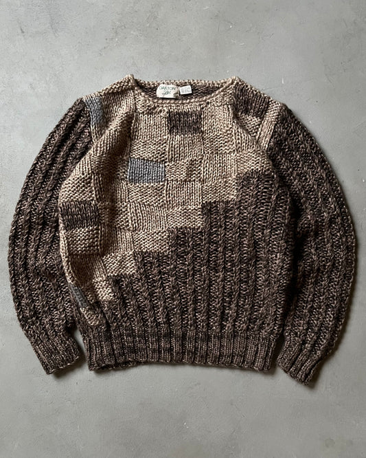 1990s - Brown Chunky Sweater - S