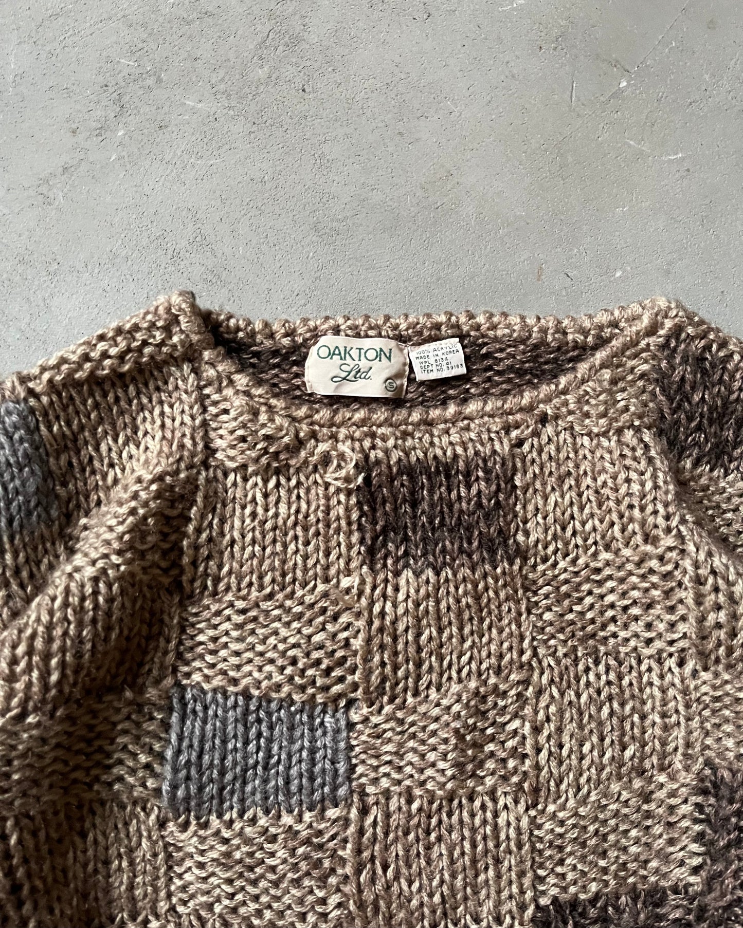 1990s - Brown Chunky Sweater - S