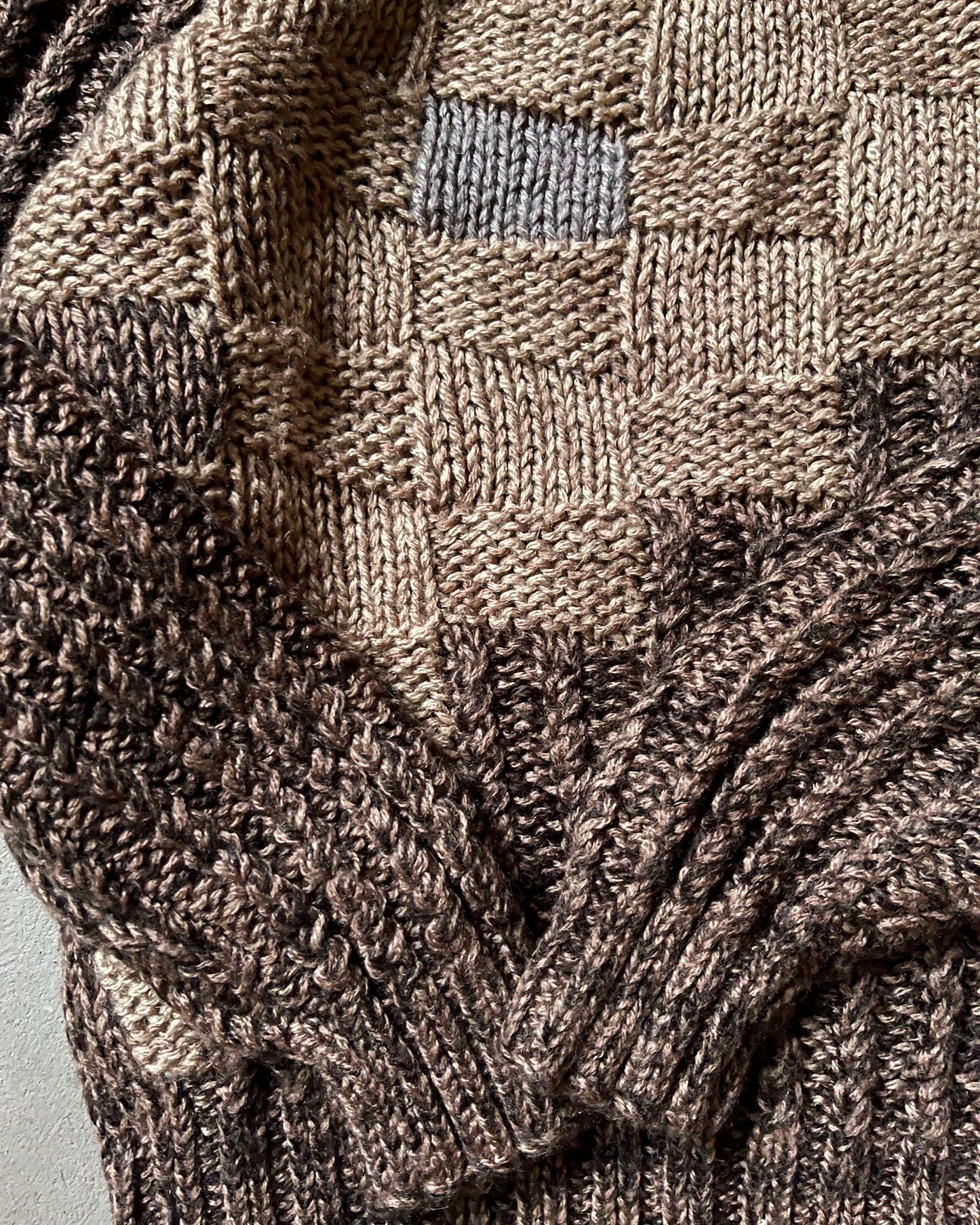 1990s - Brown Chunky Sweater - S