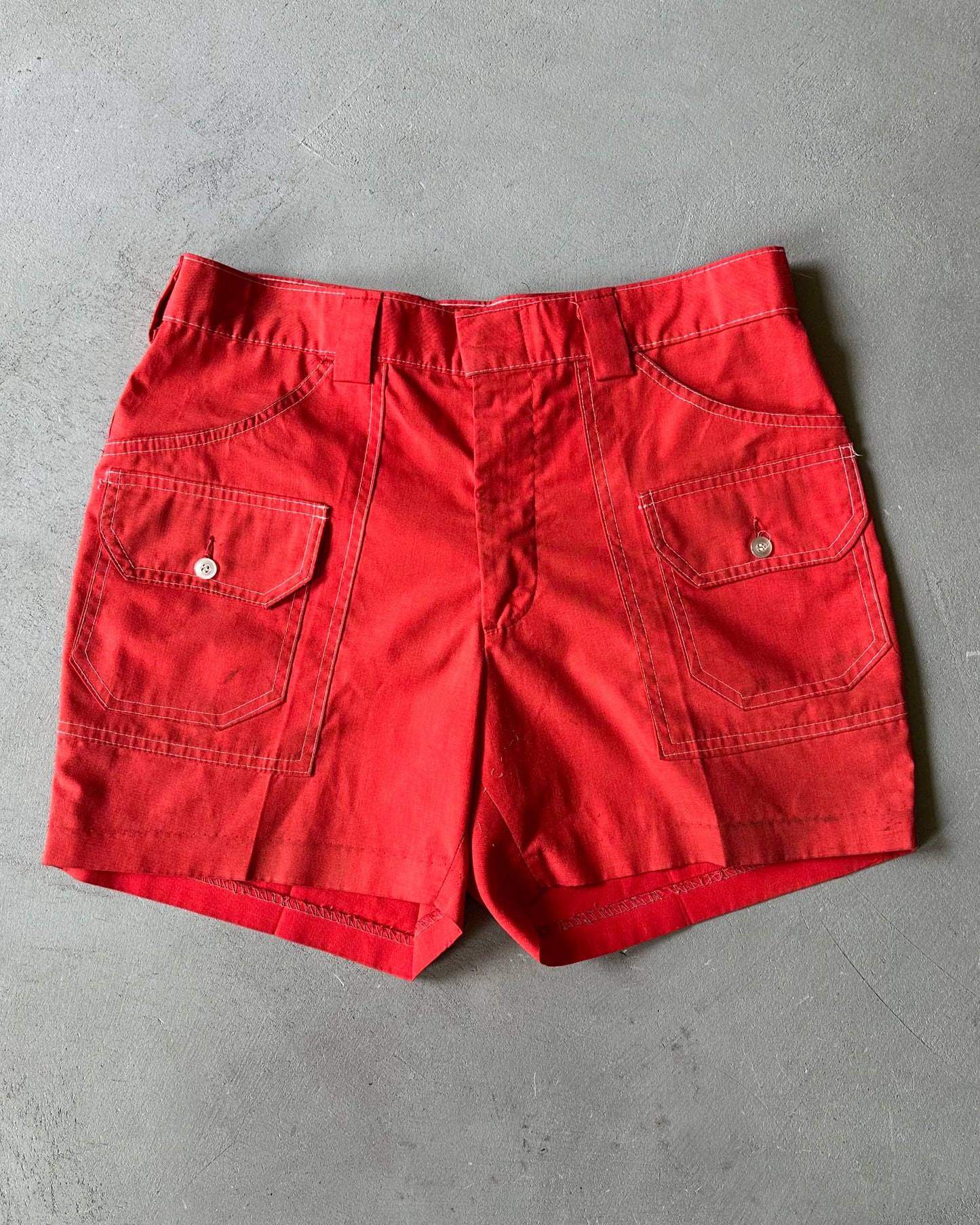 1970s - Red Smartain Bush Shorts - 31