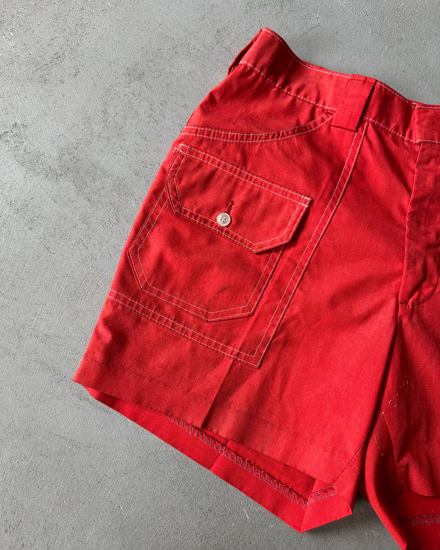 1970s - Red Smartain Bush Shorts - 31