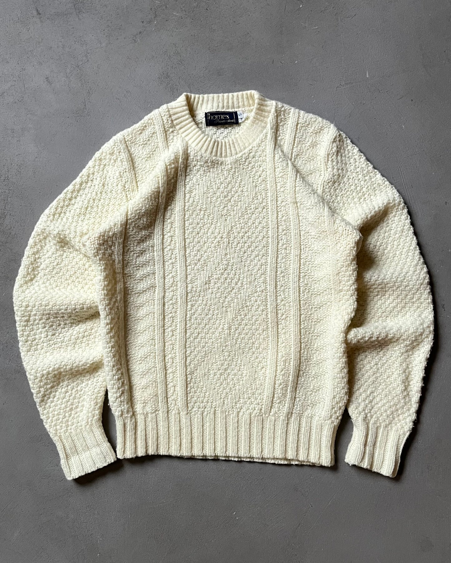 1990s - Cream Fisherman Sweater - S