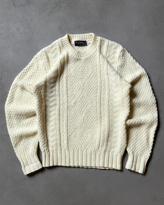 1990s - Cream Fisherman Sweater - S