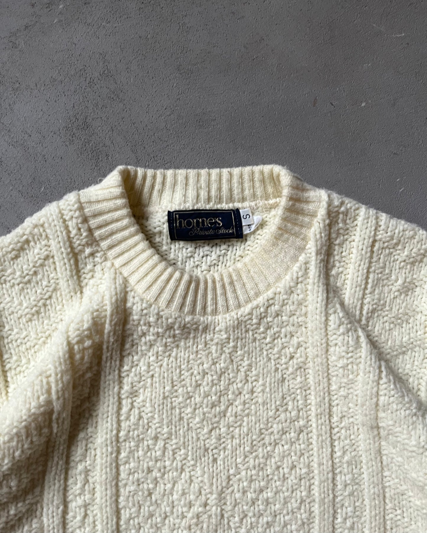 1990s - Cream Fisherman Sweater - S