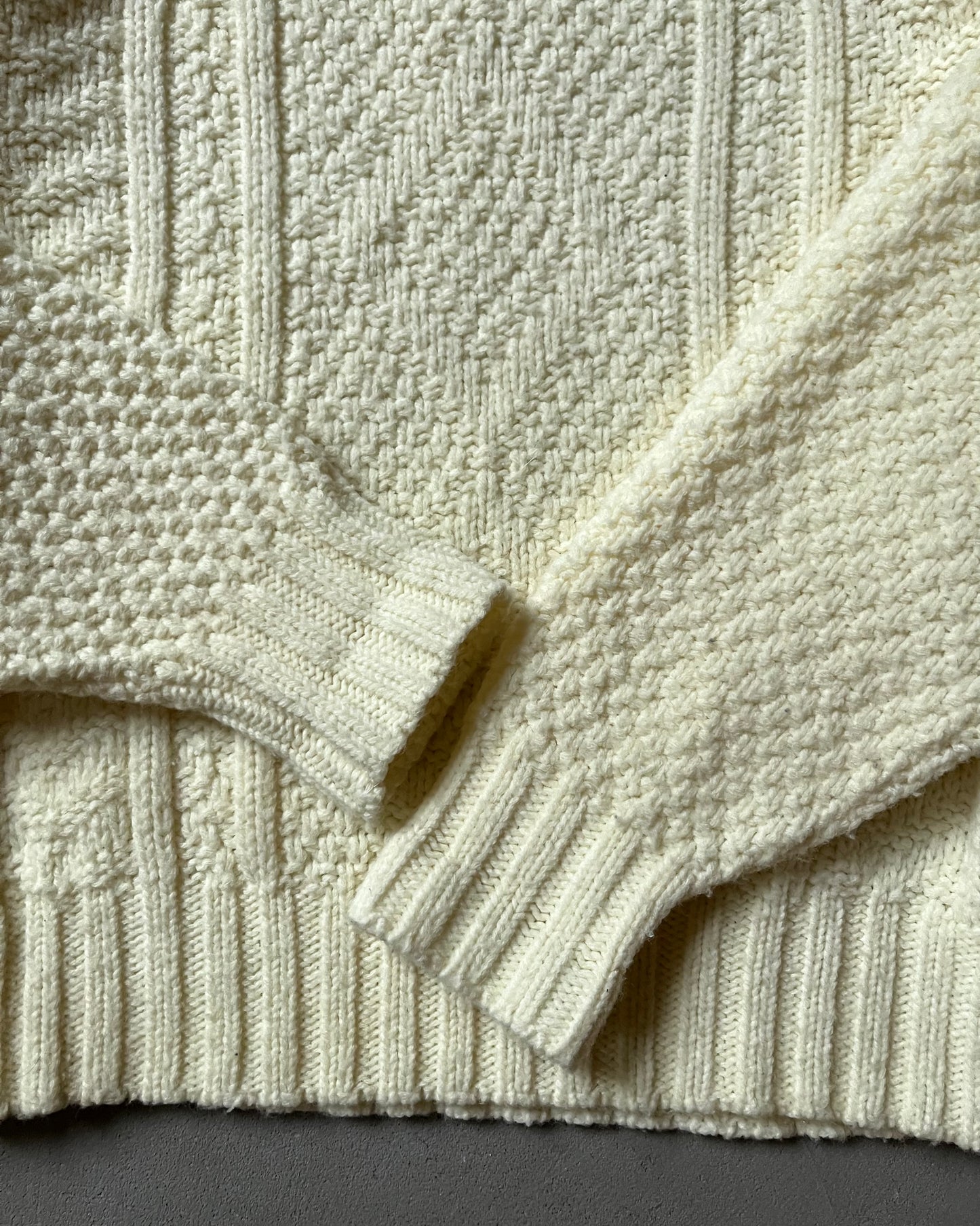 1990s - Cream Fisherman Sweater - S