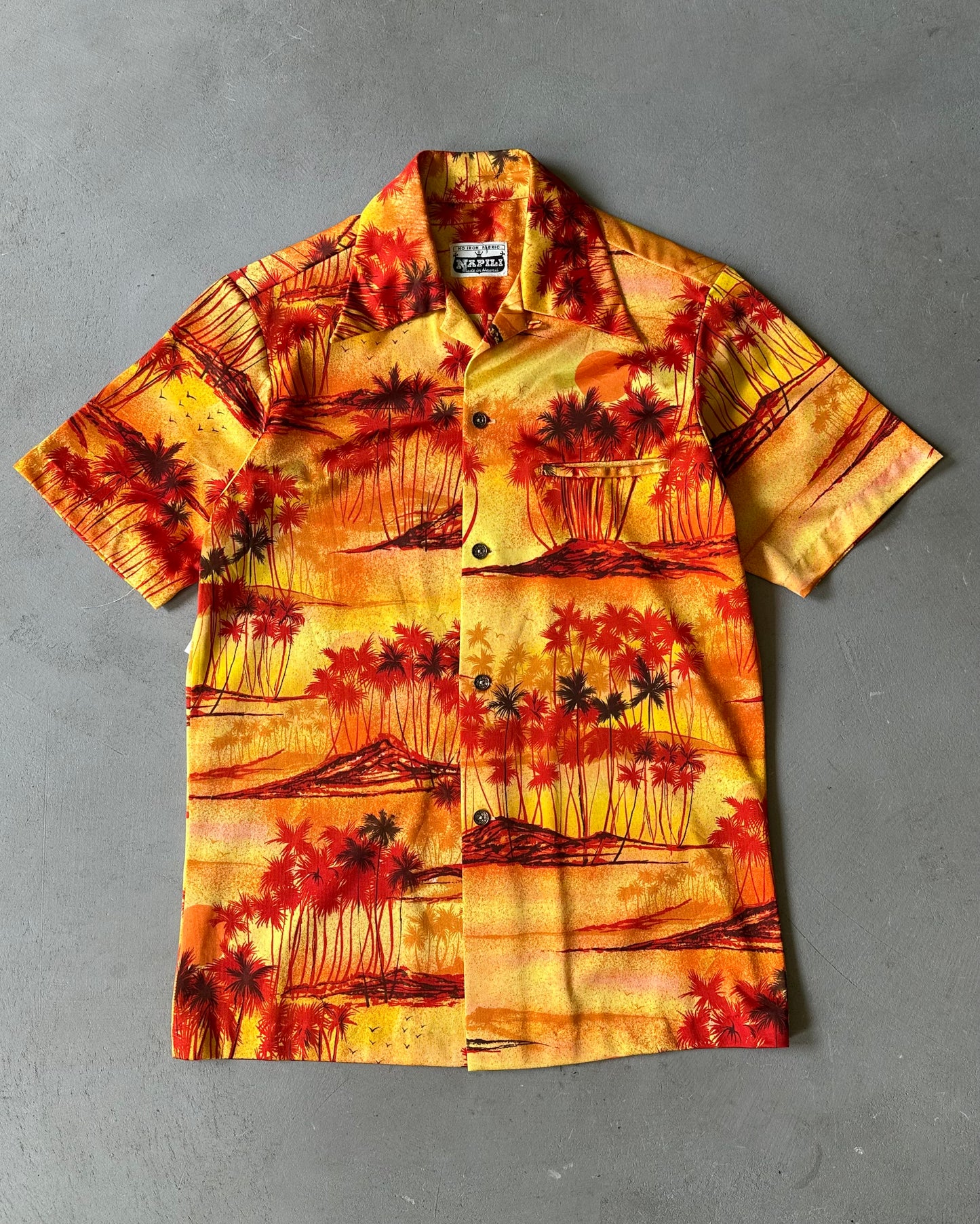 1970s - Orange Napili Hawaiian Loop Collar Shirt - M