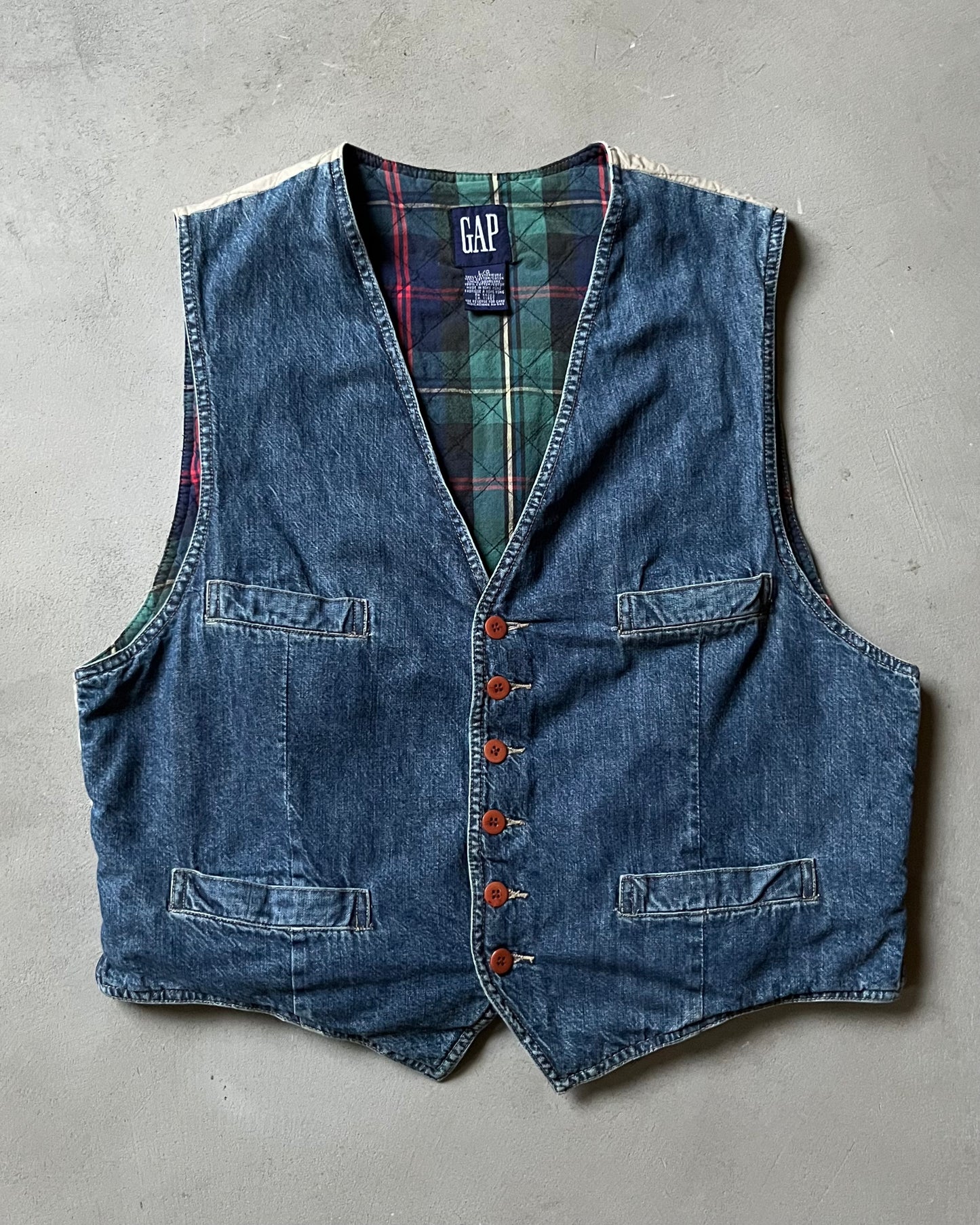 Années 90 - Gilet matelassé en jean GAP - M/L