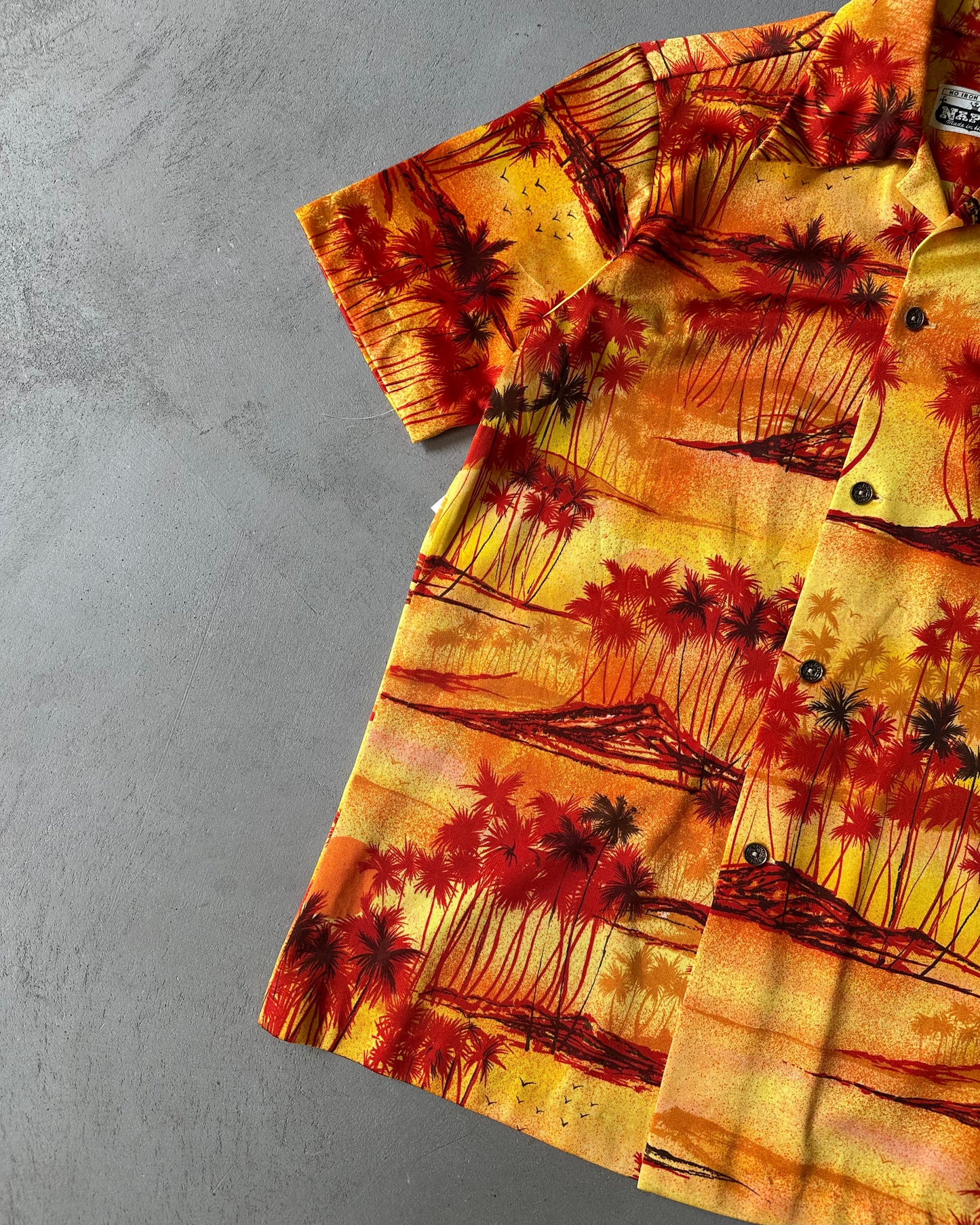 1970s - Orange Napili Hawaiian Loop Collar Shirt - M
