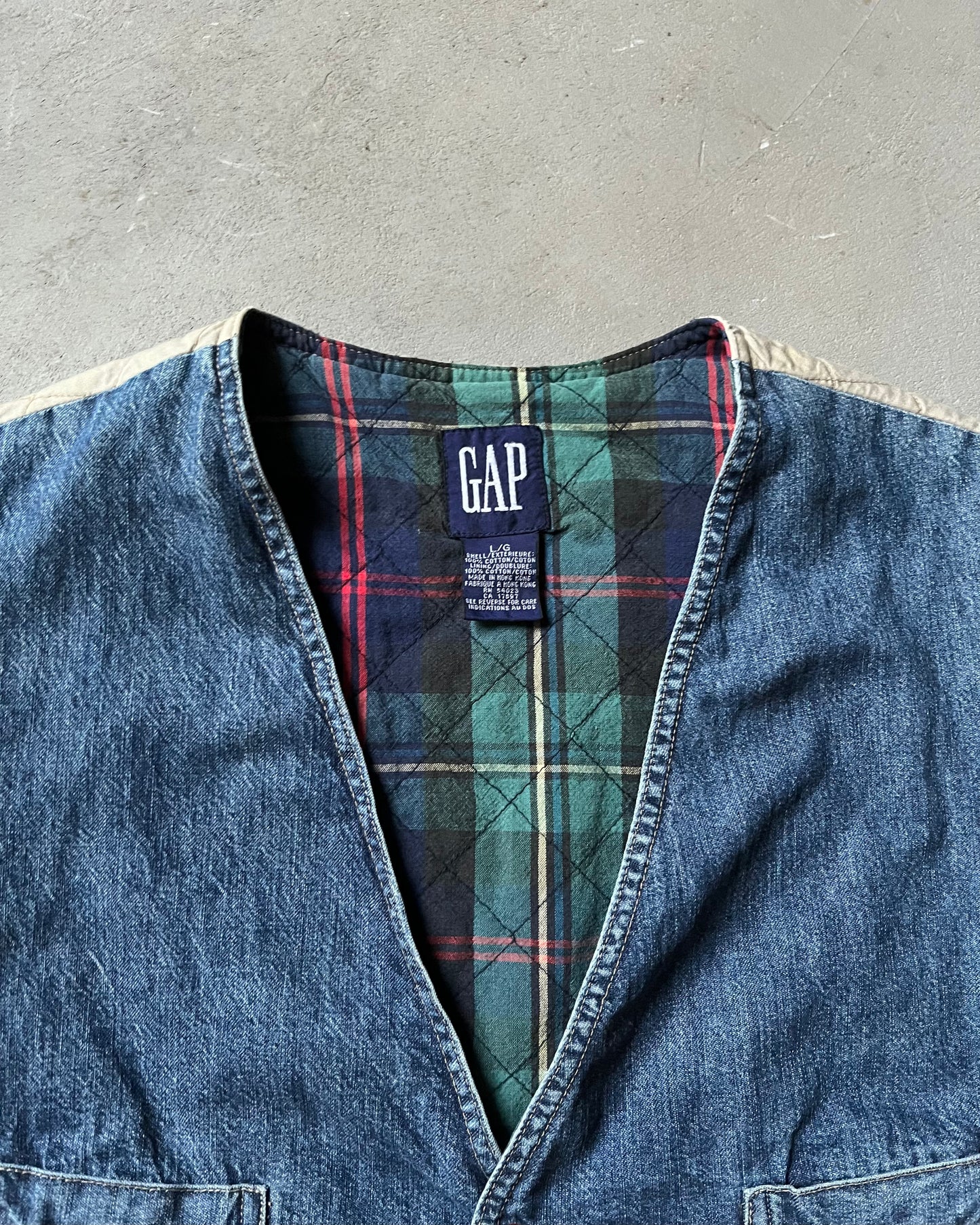 Années 90 - Gilet matelassé en jean GAP - M/L