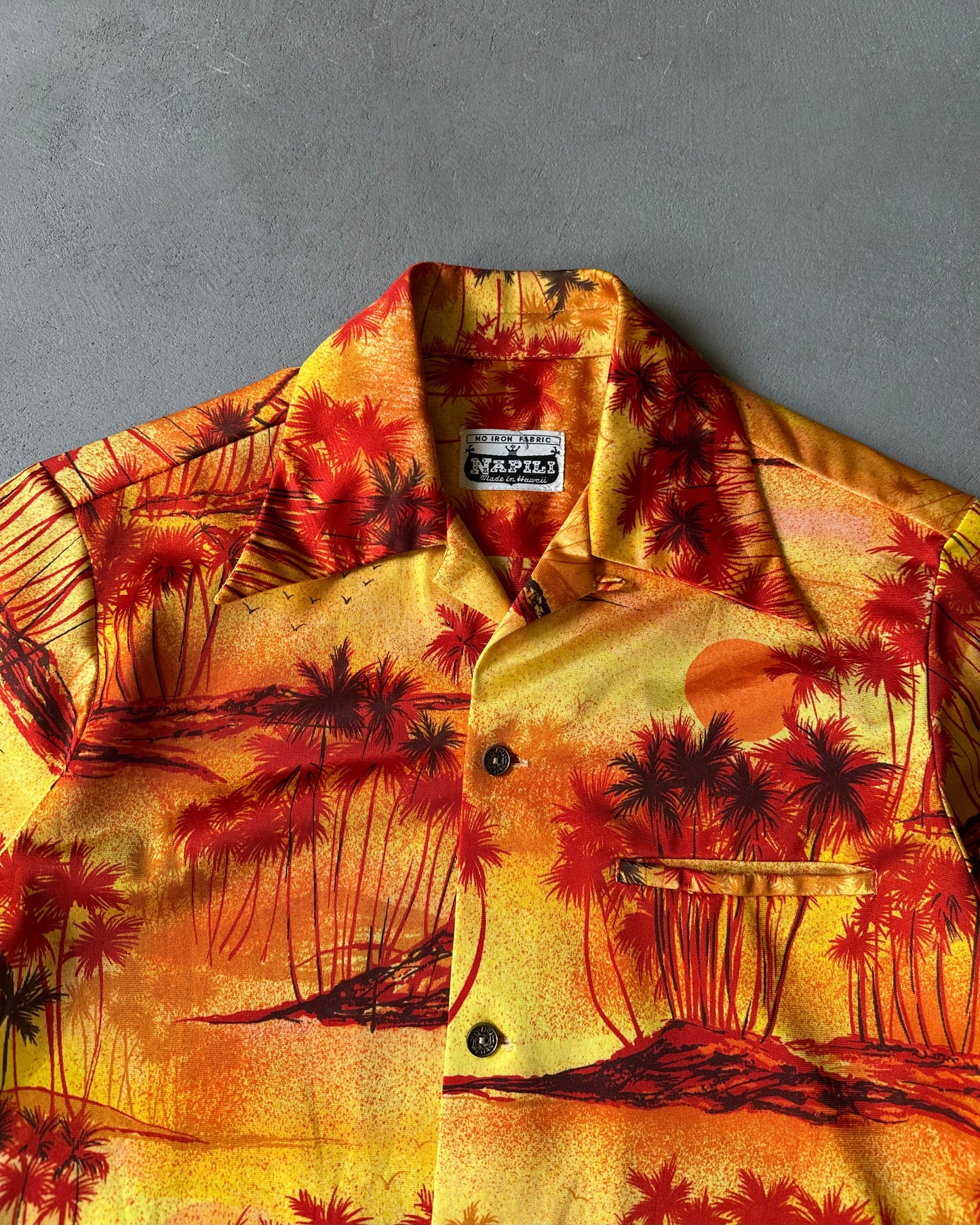 1970s - Orange Napili Hawaiian Loop Collar Shirt - M