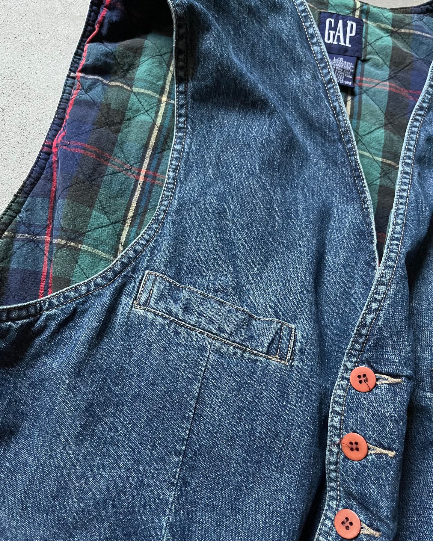Années 90 - Gilet matelassé en jean GAP - M/L