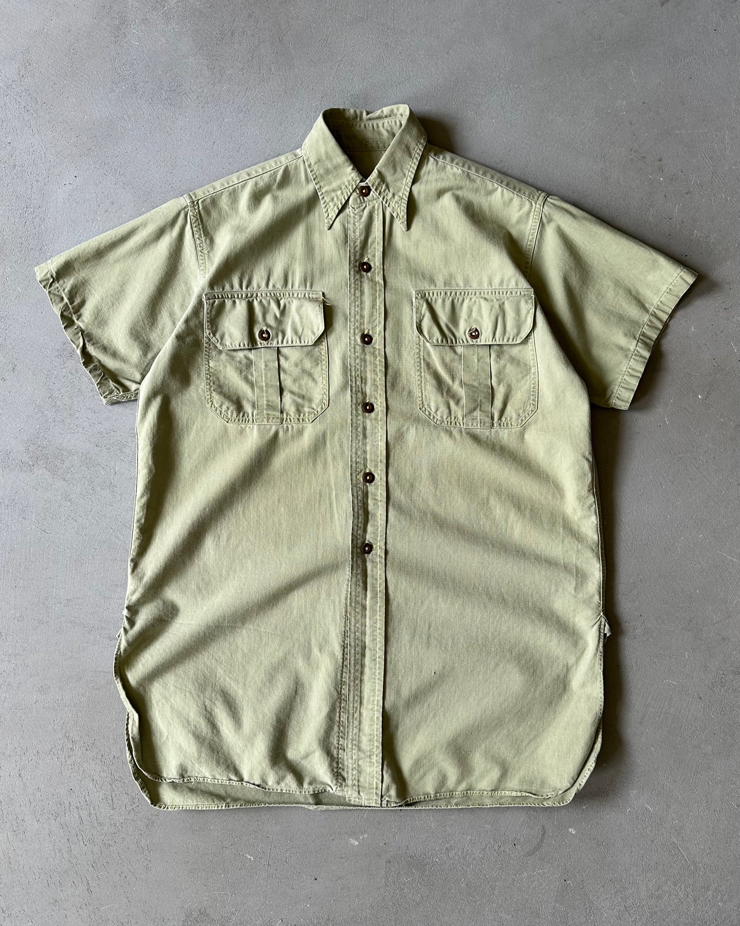1940s - Green Military Shirt - S