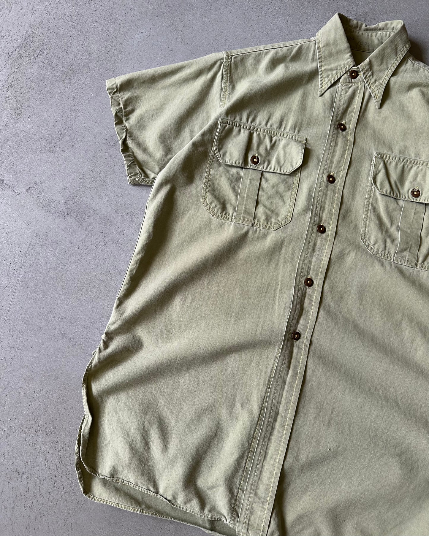 1940s - Green Military Shirt - S