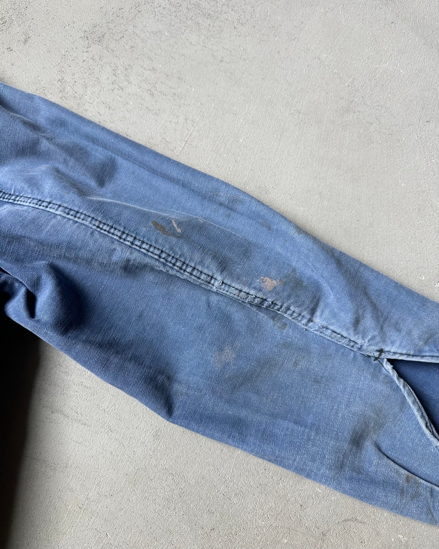 1960s - Distressed Blue Moleskin French Chore - S/M