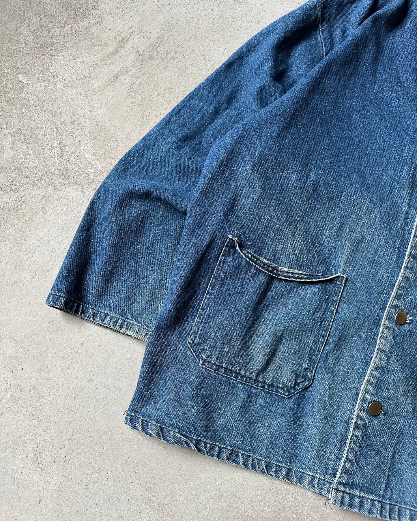 1990s - Distressed Denim Chore Jacket - XL