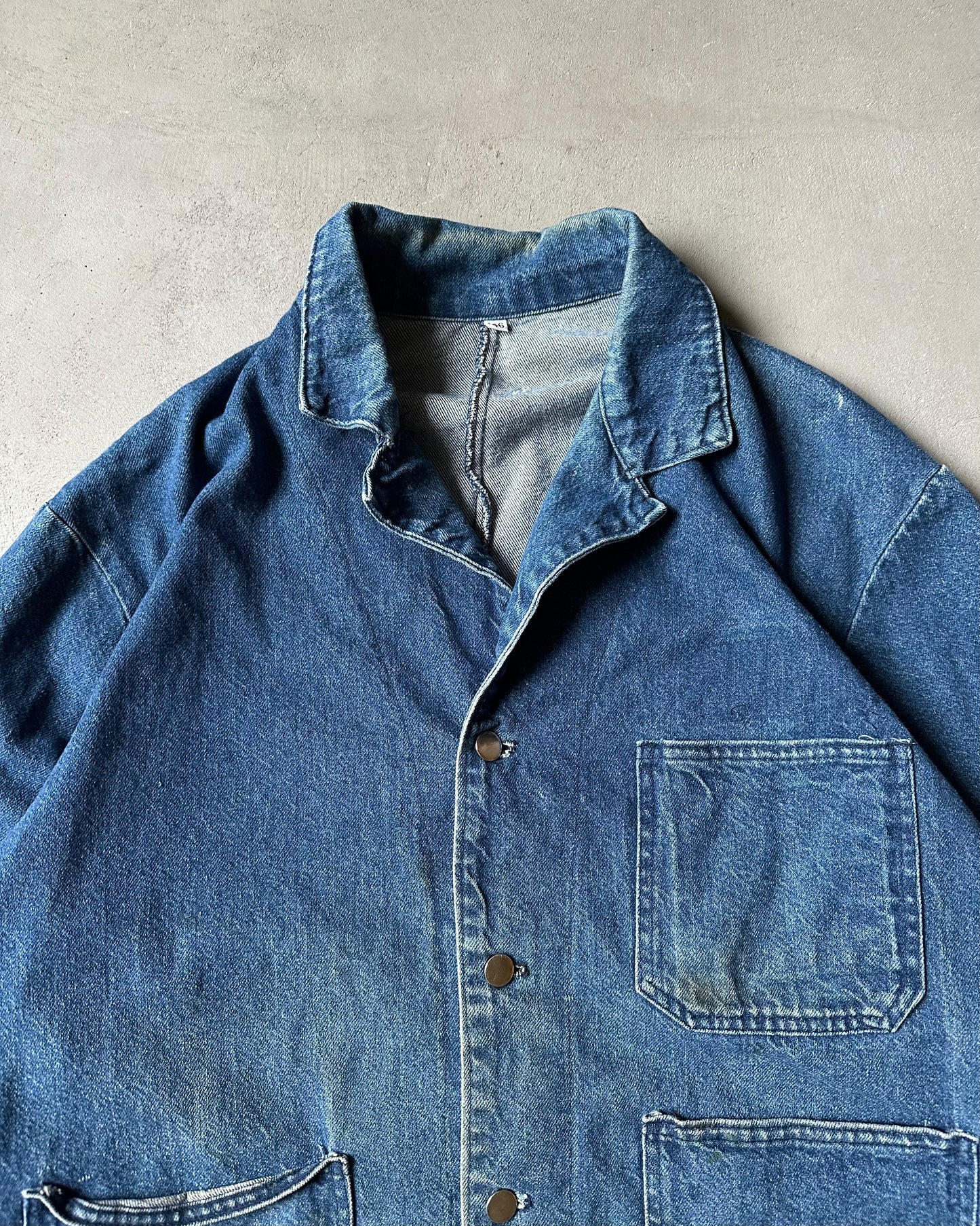 1990s - Distressed Denim Chore Jacket - XL