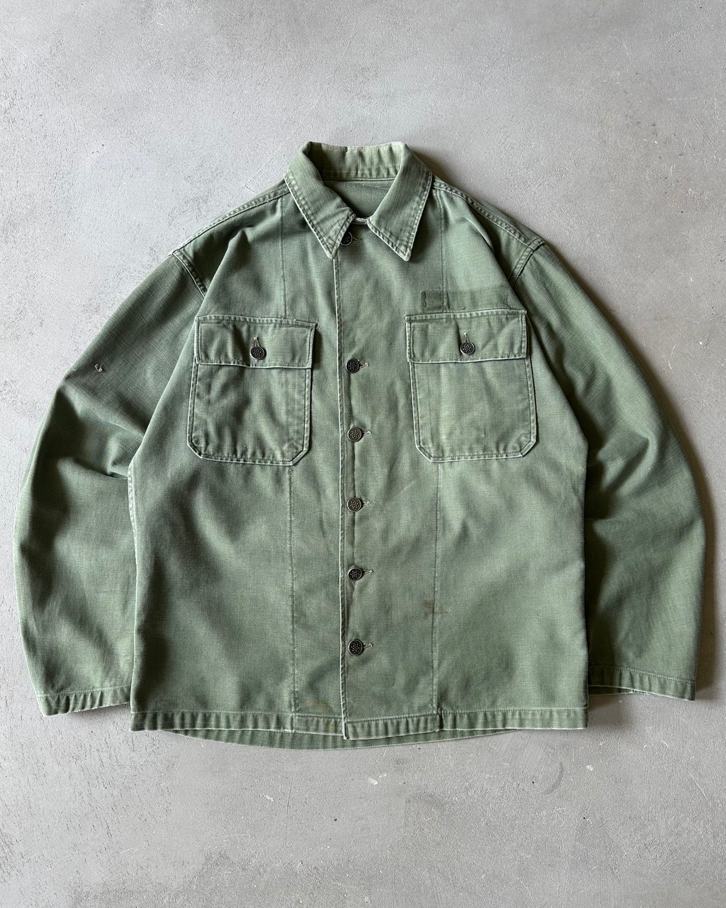 1960s - Green 13 Stars OG-107 Military Shirt - S