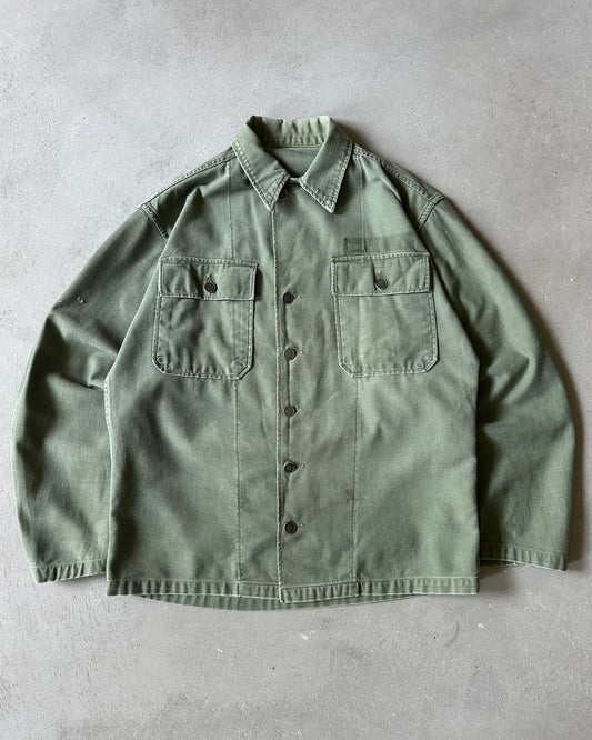 1960s - Green 13 Stars OG-107 Military Shirt - S