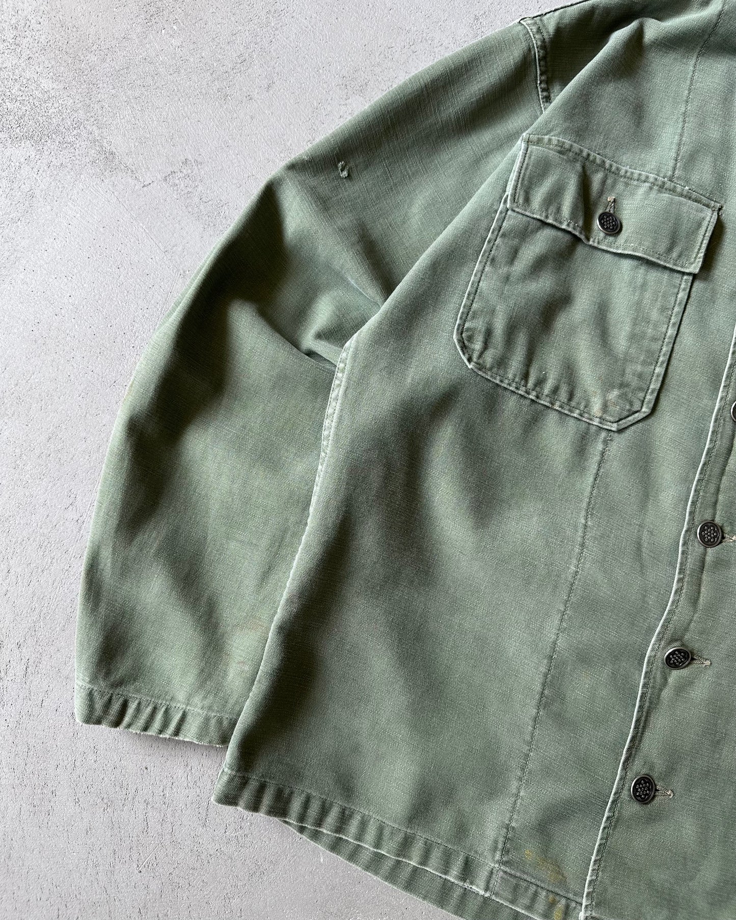 1960s - Green 13 Stars OG-107 Military Shirt - S