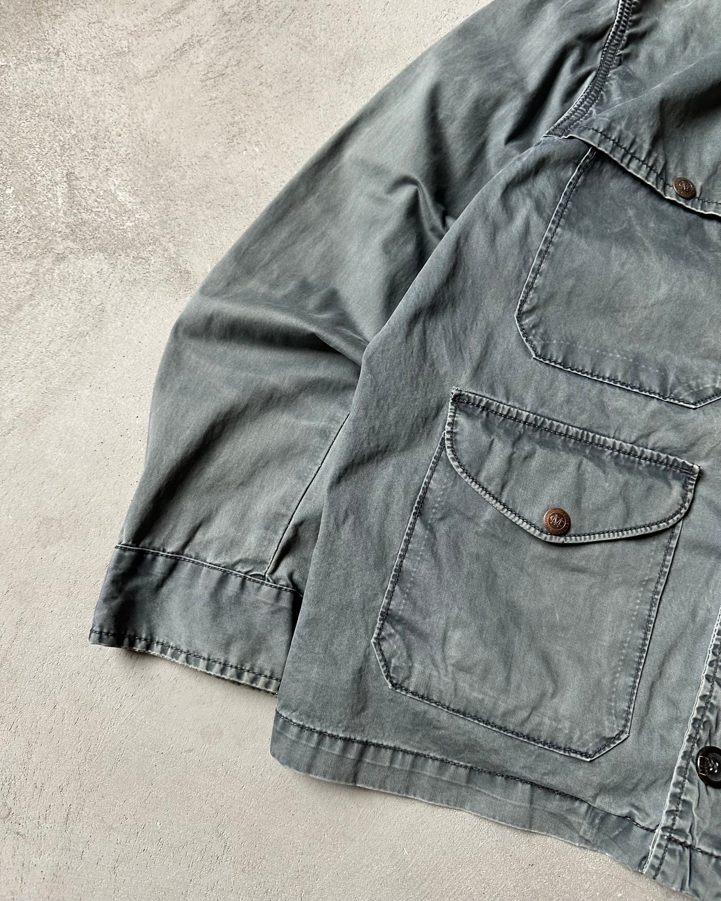 1990s - Faded Grey Marlboro Safari Over Coat - L