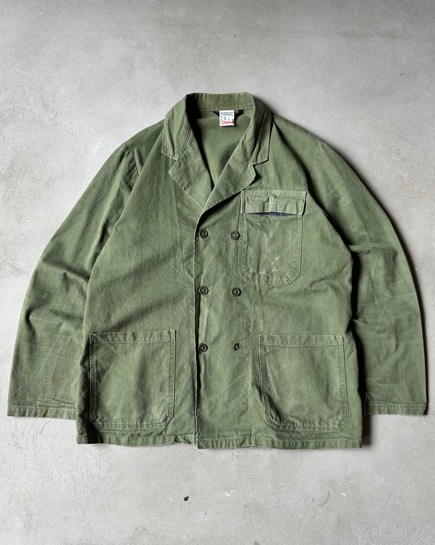 1990s - Green Double Breasted Euro Chore - L