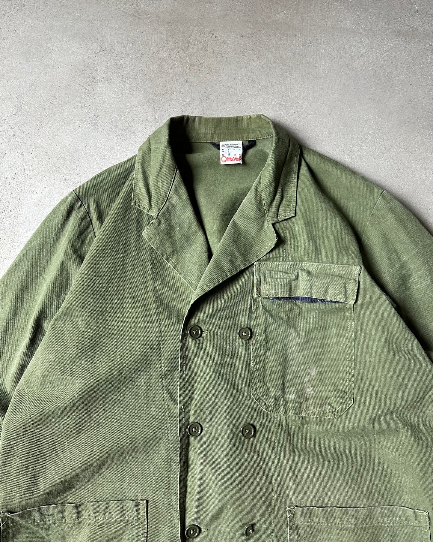 1990s - Green Double Breasted Euro Chore - L