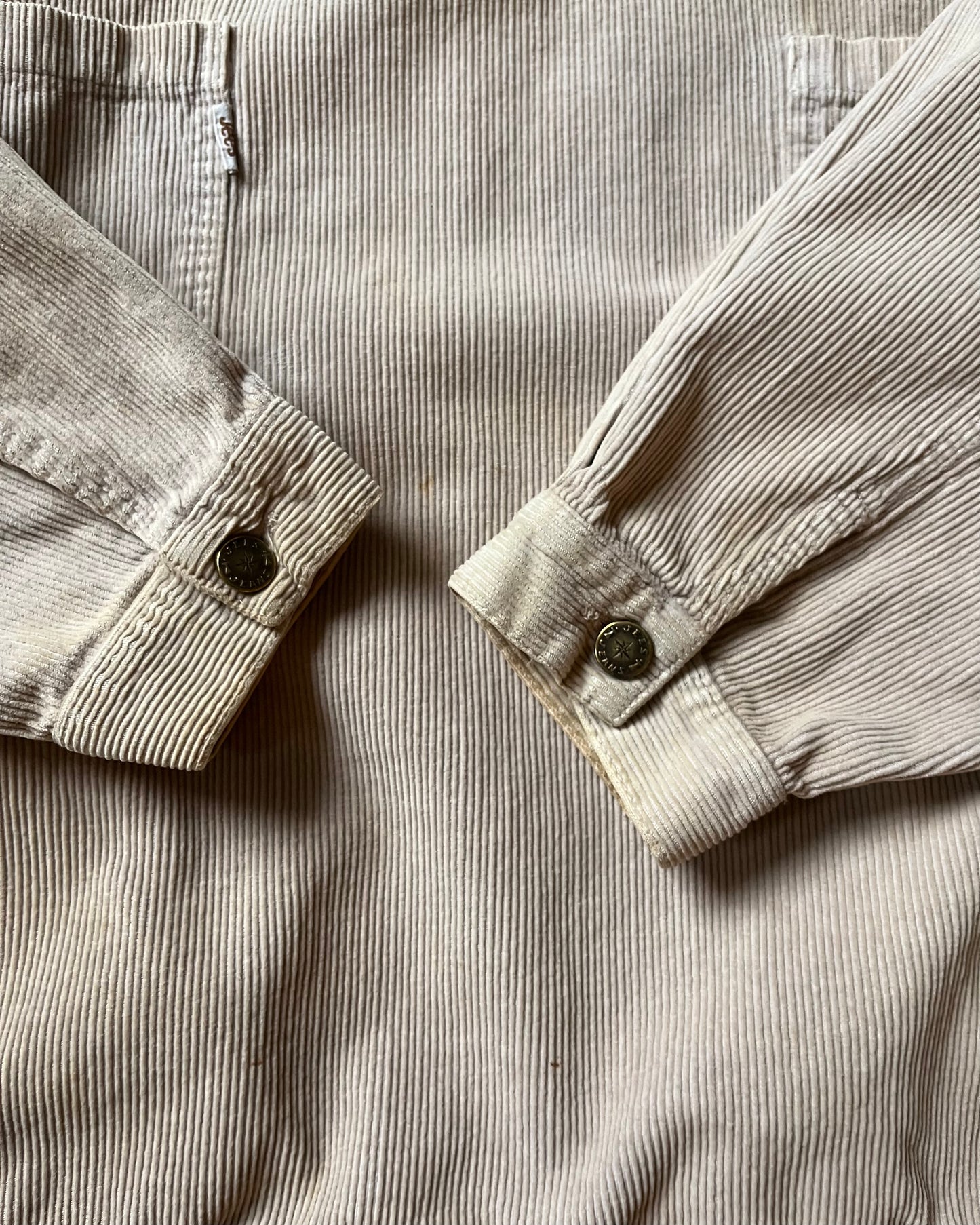 1990s - Beige Jees Corduroy Overshirt - M