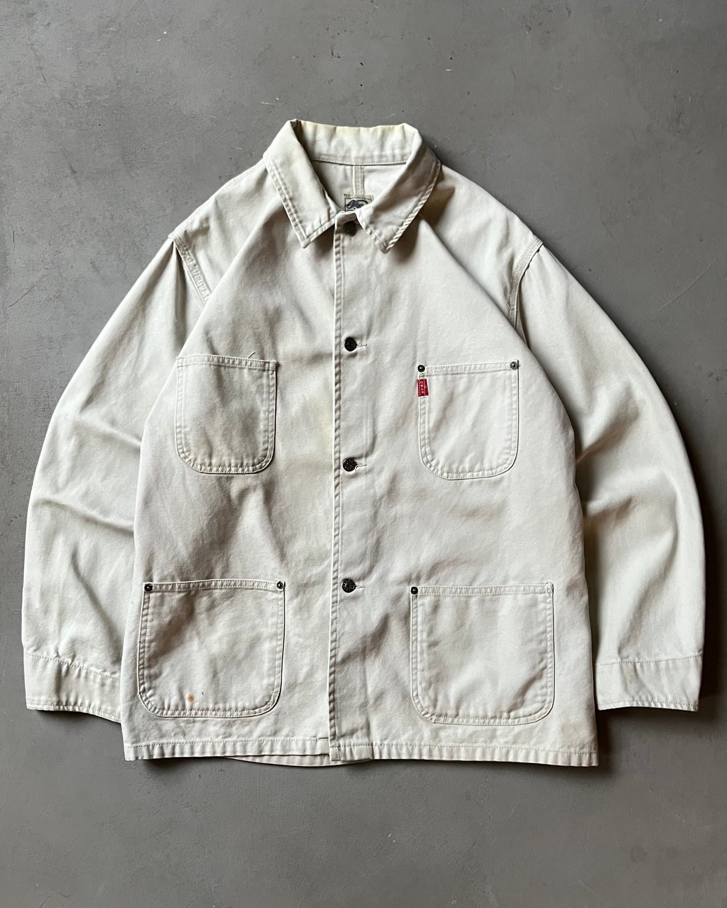 1990s - Beige Canvas Chore Coat - XL