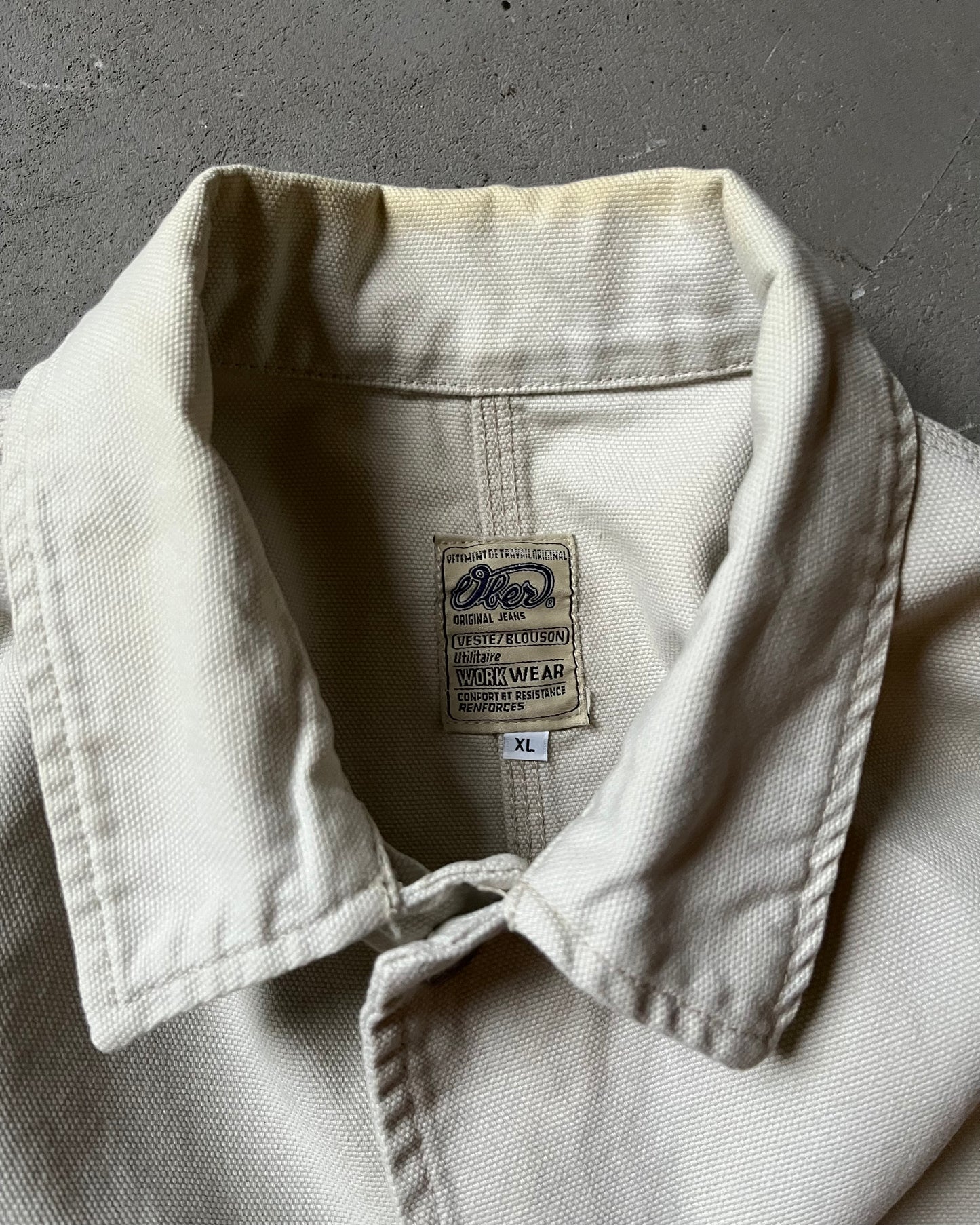 1990s - Beige Canvas Chore Coat - XL