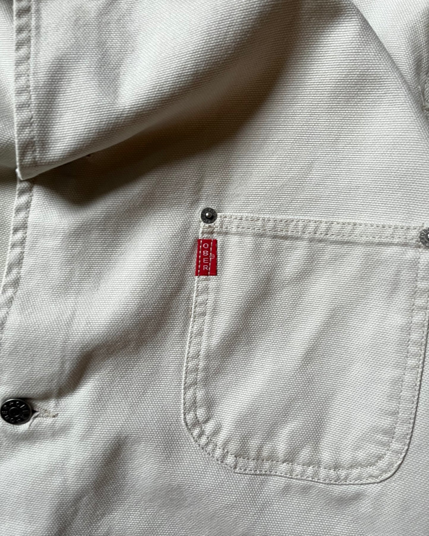 1990s - Beige Canvas Chore Coat - XL