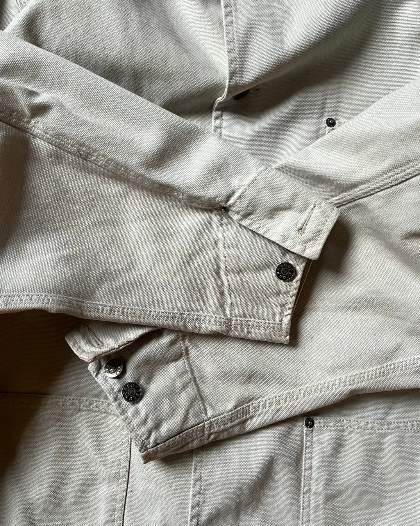1990s - Beige Canvas Chore Coat - XL