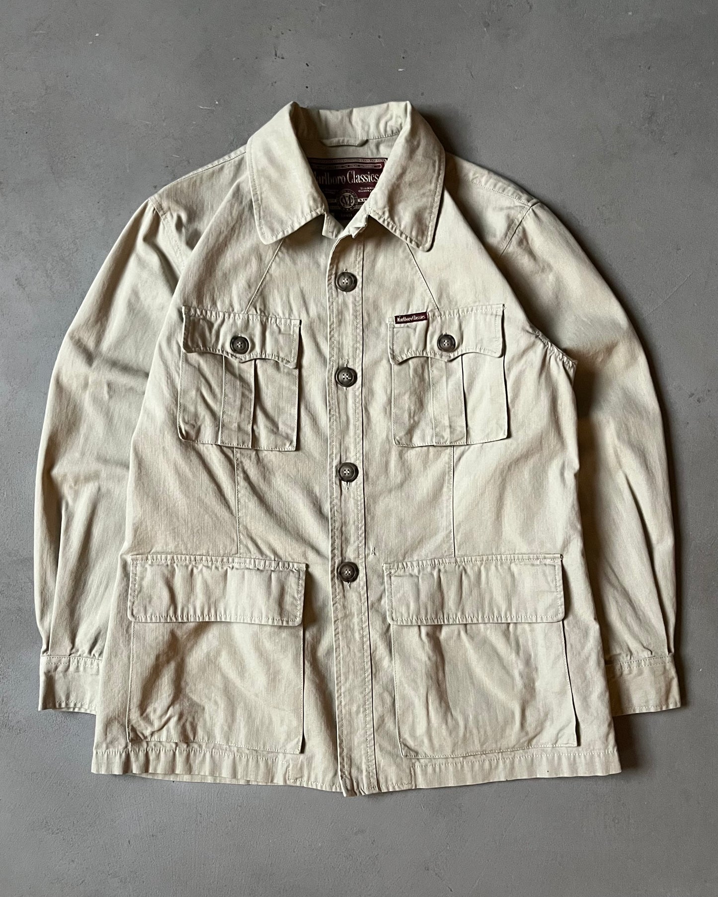 1990s - Beige Safari Marlboro Jacket - S