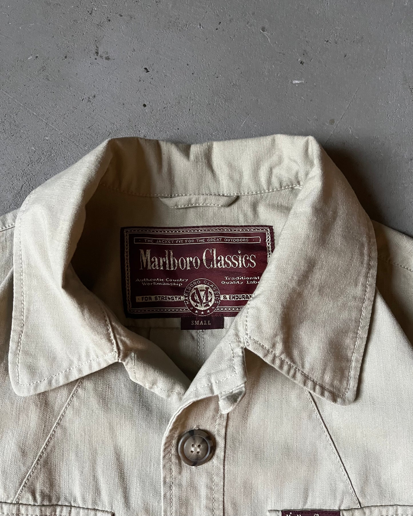 1990s - Beige Safari Marlboro Jacket - S