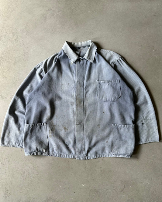 1970s - Distressed Blue HBT Euro Chore - S
