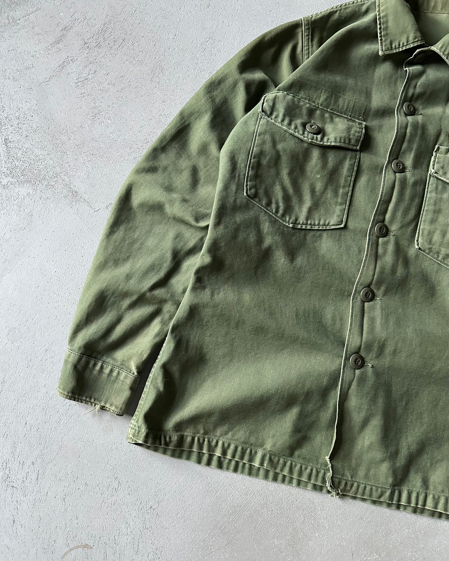 1970s - Green OG-107 Military Shirt - S