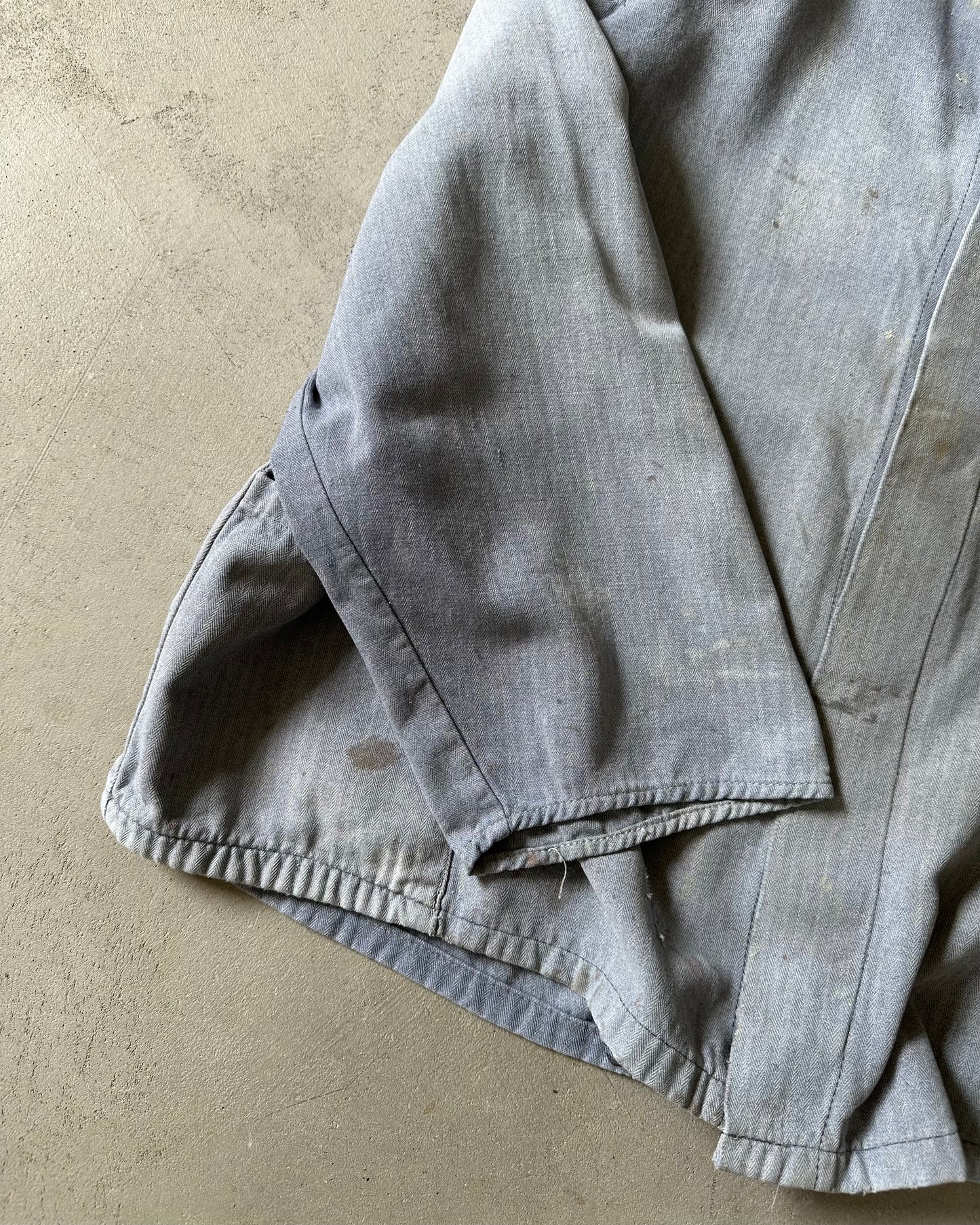 1970s - Distressed Blue HBT Euro Chore - S