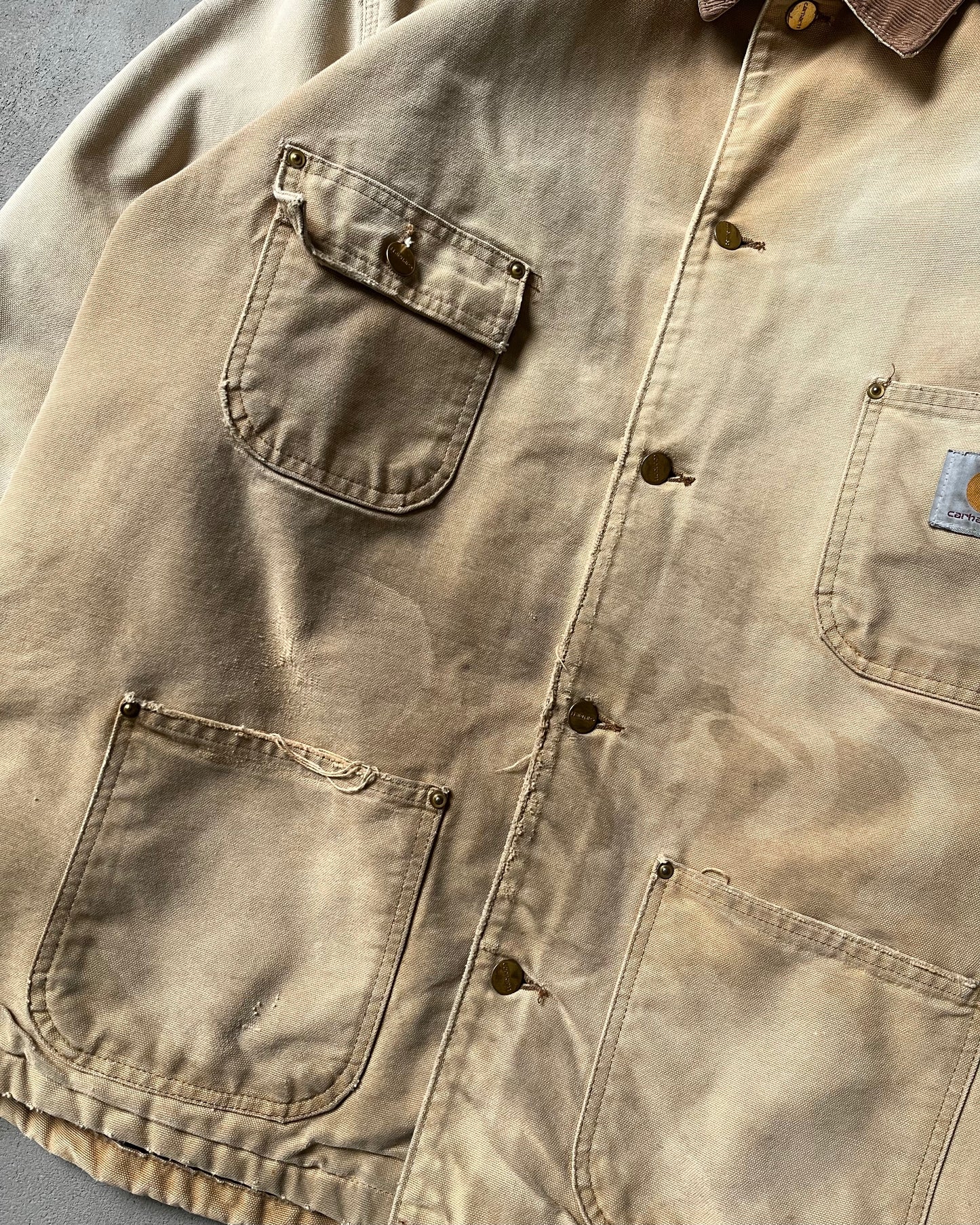 1990s - Distressed Duck Carhartt Chore Jacket - XL