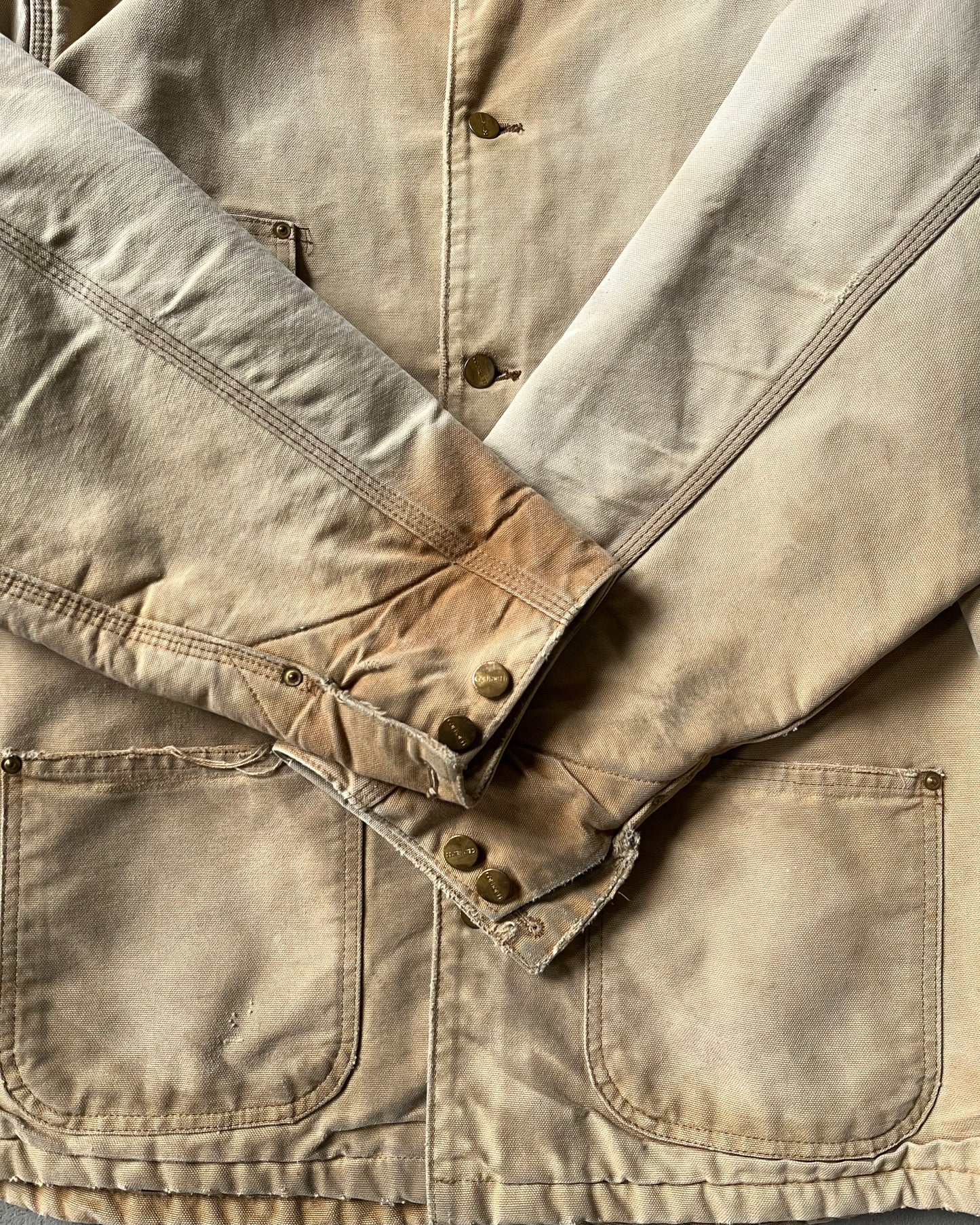 1990s - Distressed Duck Carhartt Chore Jacket - XL