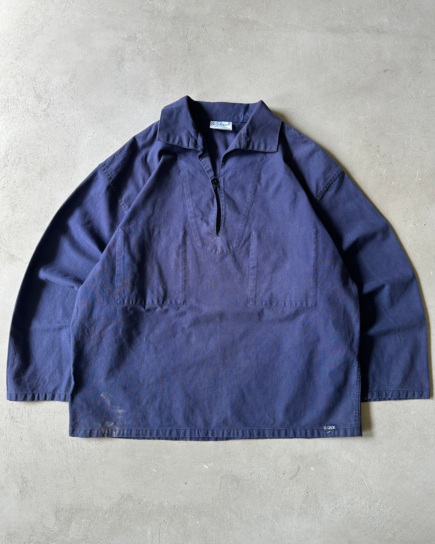 1990s - Navy Le Glazik Fisherman Overshirt - XL